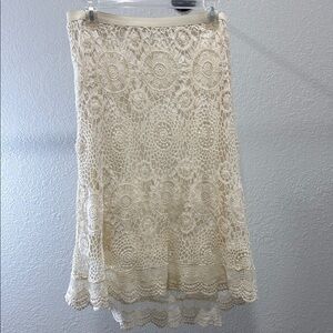Elegant Cream Lace Skirt
